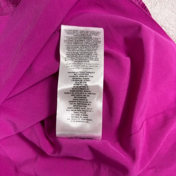 GUESS Midi Wrap Dress Womens XL Magenta Paisley Print Long Sleeve Western Boho - Picture 16 of 16